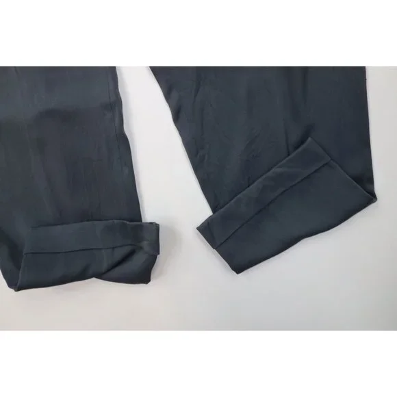 Vintage 50s Streetwear Mens 32x31 Rayon Gabardine Wide Leg Chino Pants Gray USA
